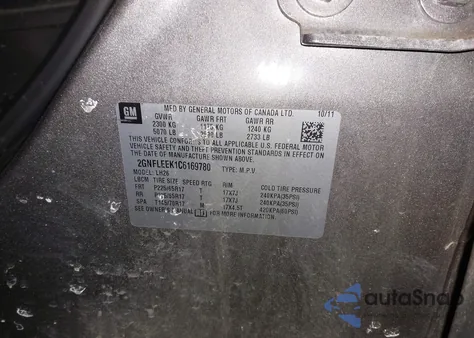 2012 Chevrolet Equinox 1Lt z USA, uszkodzony, nr VIN 2GNFLEEK1C6169780